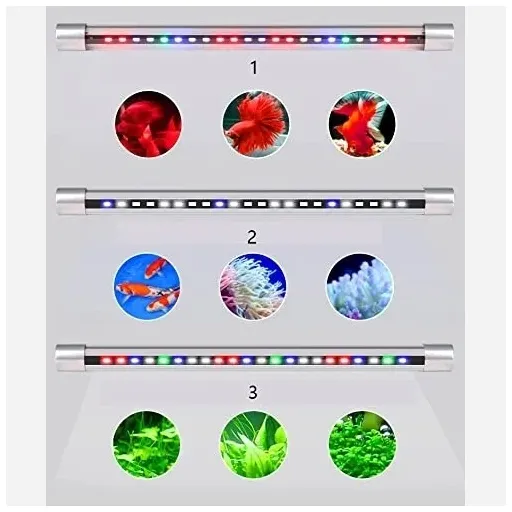 ال ای دی آکواریوم(3حالته چند رنگ)سوبو57سانت مدلT8-8W-80D
