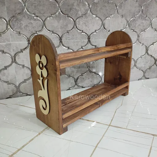 شلف چوبی دوطبقه چوب روس باکیفیت ضدآب