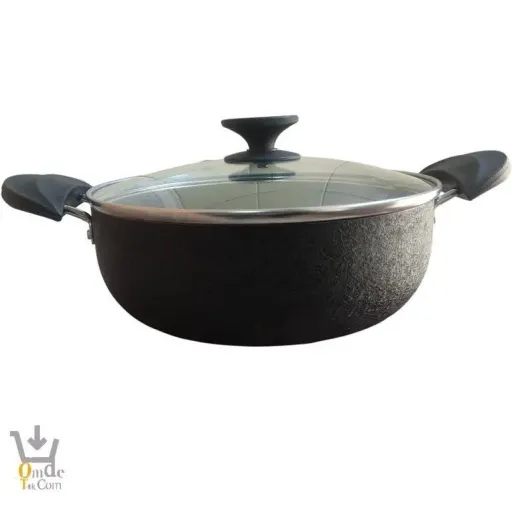 ماهیتابه گرانیتی یک دسته و دودسته سایز 24 طرح دو دسته