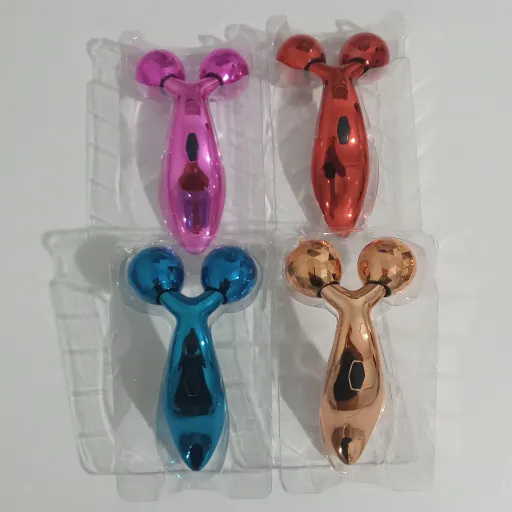 ماساژور صورت و بدن (سه بعدی)رنگی  3D. massager.  رولر ماساژور دستی ماساژور توپی خمیری رنگ ارغوانی