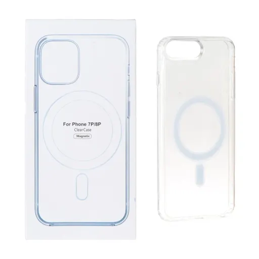 قاب شفاف مگ سیف آیفون 7 پلاس و 8 پلاس - Apple iPhone 7 Plus / iPhone 8 Plus با قابلیت شارژ MagSafe (پک دار) رنگ شفاف