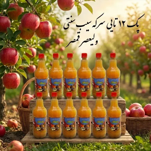پک 12 تایی سرکه سیب ولیعصر قمصرارگانیک