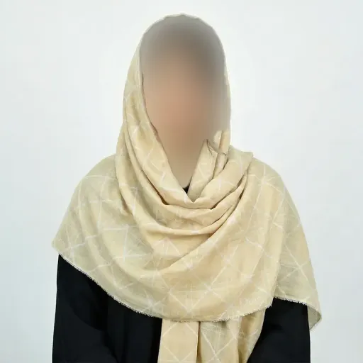 شال زنانه ژاکارد طرح دیور رنگ کرم ابعاد 184 در 73 سانتیمتر گزینه ها کرم