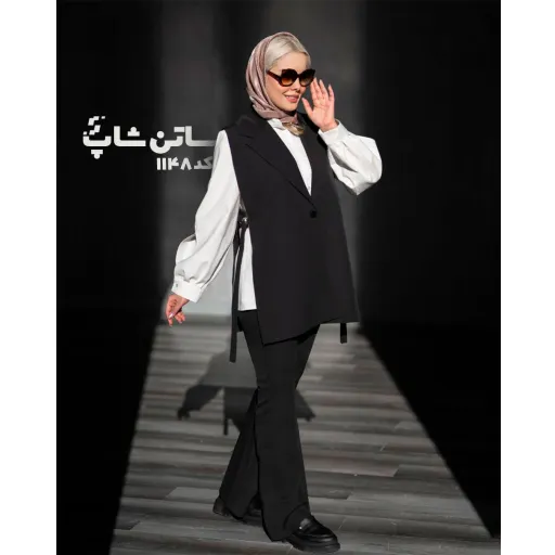 ست وست و شومیز هانا کد: 1148 | برند ساتن شاپ | رنگ شومیز سفید | یقه انگلیسی | رنگ کرم | قد 80 | قد شومیز 70 | جنس مازراتی | سایز سایز 2 | سایز 1 36 - 40 | سایز 2 42-44 | سایز 3 46-50 | سایز بندی 36-50 | استایل اسپورت