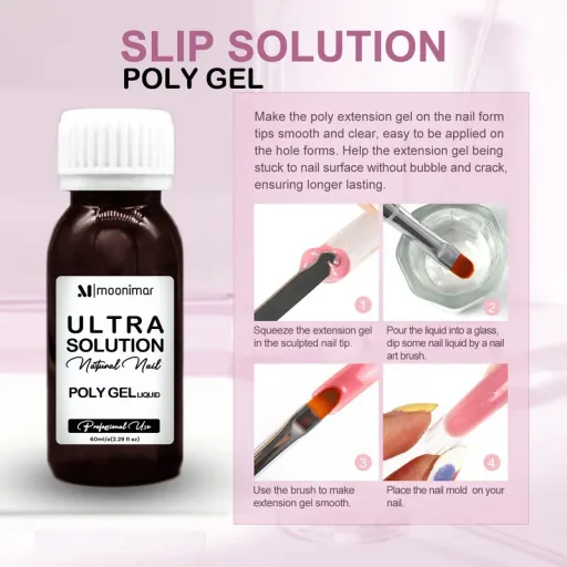 محلول کاشت پلی ژل ناخن مونیمار مدل Ultra Solutin حجم 60 میلی لیتر