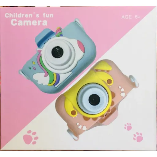 دوربین عکاسی کودک کاور سیلیکونی Childrens Fun Camera رنگ صورتی