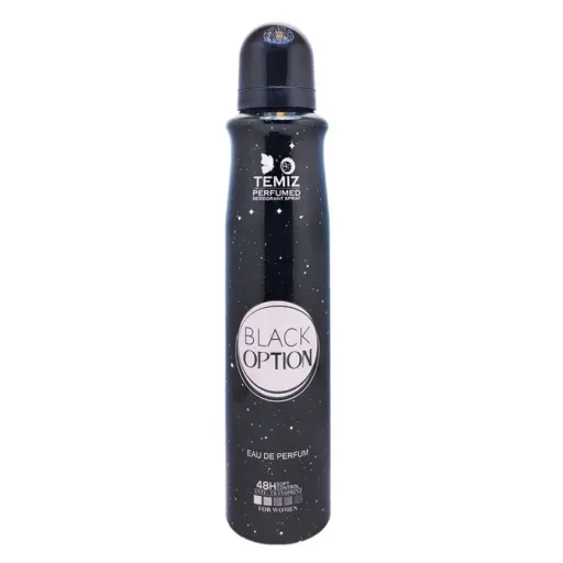 اسپری دئودورانت تمیز پرفیوم مدل Black Option حجم 200 میلی لیتر