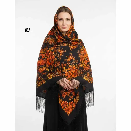 روسری ترکمن اصل زنانه کد 1410 نخی وارداتی ترکیه ریشه دستباف چهار فصل