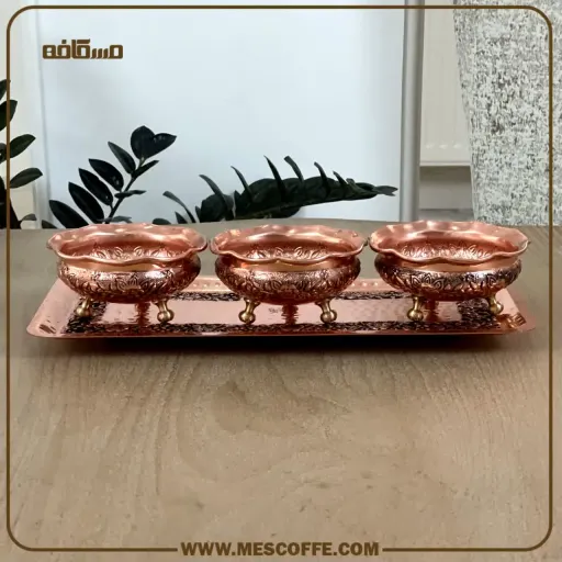 ست اردو خوری مسی مدل گلبرگ