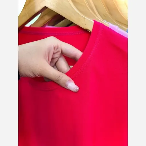 تیشرت ساده مداد رنگی باکسی نخ پنبه تابستانی رنگ طوسی