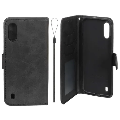 کیف موبایل مگنتی درجه یک داخل خز MNC Plus مدل Samsung Galaxy A01 / M01 رنگ سرمه ای