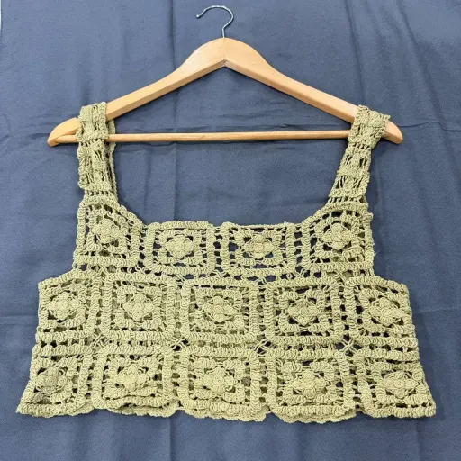 تاپ قلاب بافی فری سایز زنانه کد 1047 مناسب تا سایز 42 تن خور شیک گزینه ها سبز