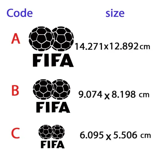 استیکر حرارتی لباس و پارچه طرح FIFA مشکی سایز B