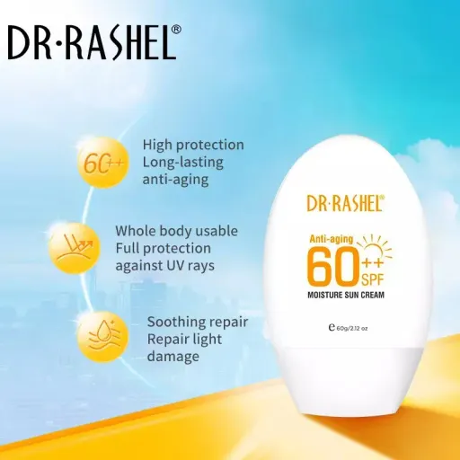 کرم ضد آفتاب و آبرسان دکتر راشل spf60++(اورجینال