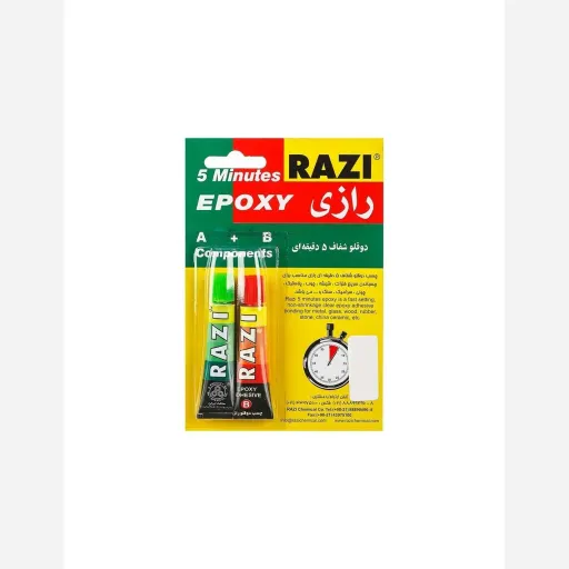 چسب دوقلو شفاف 5 دقیقه ای رازی 