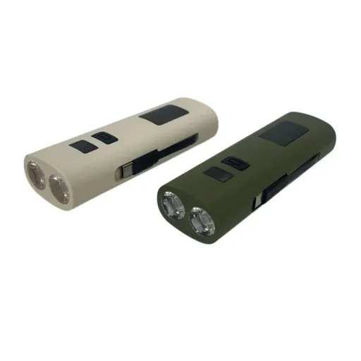 چراغ دوچرخه مدل پاوربانک دار Z-818 رنگ کرم