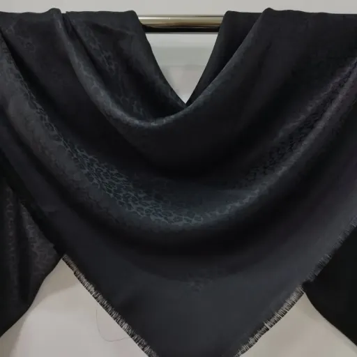 روسری ژاکارد طرحدار لبدوز قواره 120 خنک مناسب ایام عزا