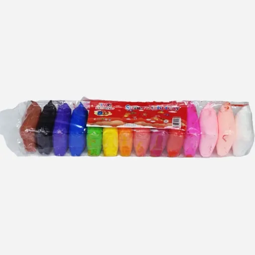 خمیر مجسمه سازی و بازی 12 رنگ کلی مدل super light clay