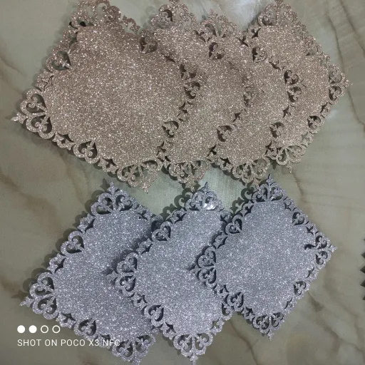 رومیزی ،زیر لیوانی طرح مربع اکیلیلی 