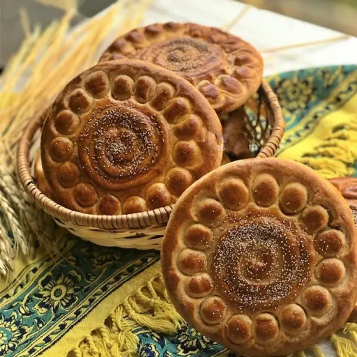 مهر شیرینی پزی به گز مدل کلوچه فومن رنگ بی رنگ شفاف