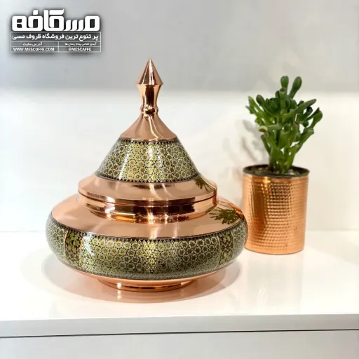 قندان مسی خاتم (مدل سفینه ای سایز 30/کد 810)