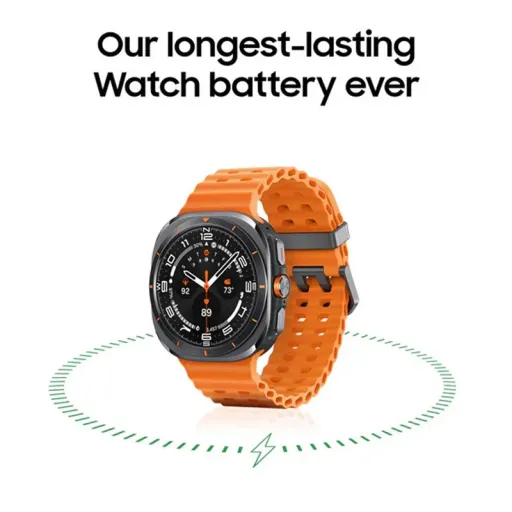 ساعت هوشمند 47 میلی متری سامسونگ مدل Galaxy Watch Ultra 2025 با بند مارین رنگ خاکستری
