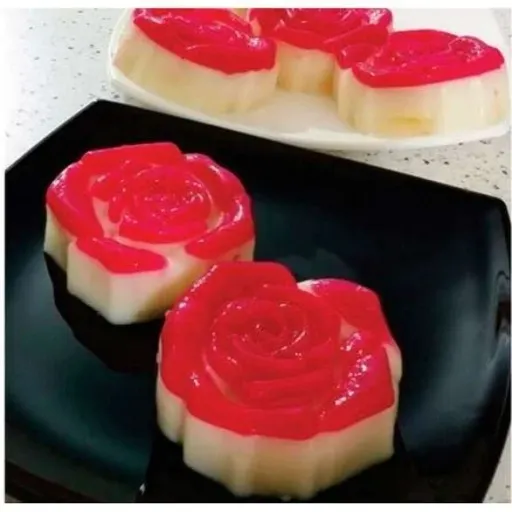 قالب ژله سیلیکونی کوچک طرح گل رز مارگاریتا رنگ صورتی کمرنگ