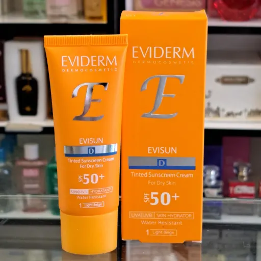کرم ضدآفتاب رنگی بژ روشن پوست خشک SPF50 اویدرم