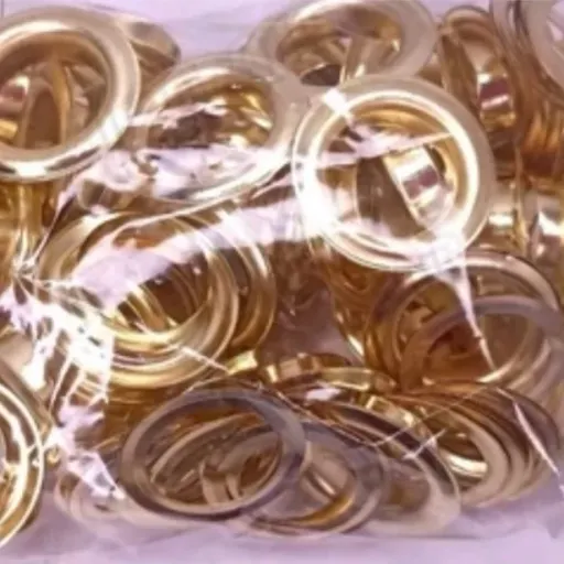 حلقه پانچ رنگ طلایی بسته 100 عددی