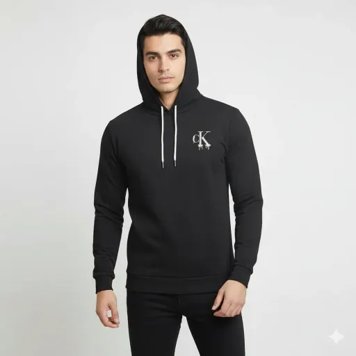 تیشرت کلاهدار آستین بلند طرح ck