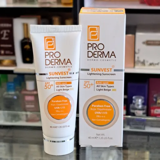 کرم ضدآفتاب ضد لک رنگی بژ روشن SPF50 پرودرما
