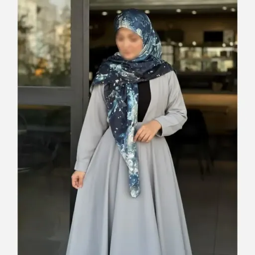 روسری نخ کاستوم طرح زحل رنگ سبز