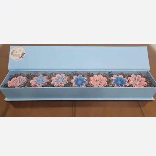 باکس گل شمع معطر و‌گل خشک در دار