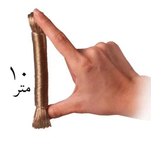 طناب بند رخت فلزی10متری با روکش لاستیکی(سیم بکسل ریز بافته شده) قلاب دار- طناب سیمی ده متری 