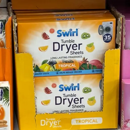 دستمال خوشبوکننده و رنگ گیر لباس Swirl  رایحه میوه های استوایی بسته 35 عددی