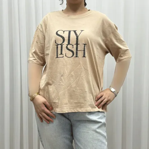 تیشرت نخی زنانه LC Waikiki مدل SKY کد 1124 مناسب استفاده روزمره و چهارفصل گزینه ها سایز xl