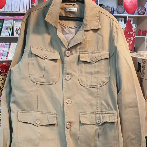 کت کتان مدل سردار رنگ خاکی سایز XXL