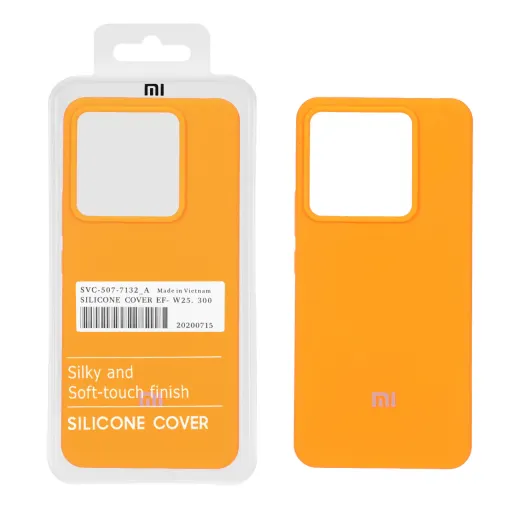 قاب سیلیکونی اورجینال پاک کنی درجه یک شیائومی مدل Xiaomi Redmi Note 13 Pro 5G / Poco X6 5G (پک دار) رنگ نارنجی فانتزی
