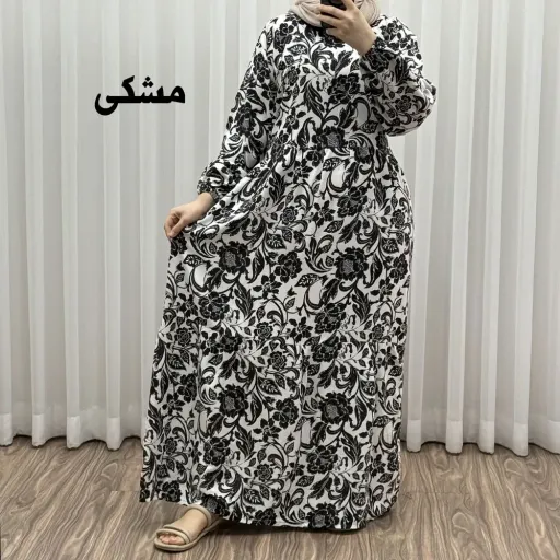 پیراهن فلور بوگاتی مدل ایوبی فری سایز زنانه تا سایز 46 چهارفصل شیک و راحت با کمربند سایه نمیاندازد گزینه ها سبز زیتونی