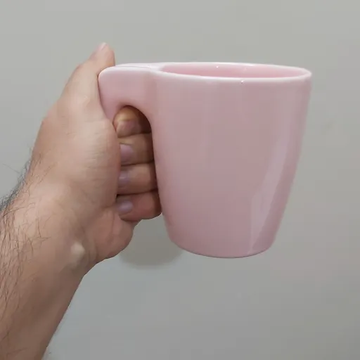 ماگ لیوان صورتی دسته دار سرامیکی(فقط صورتی موجوده)