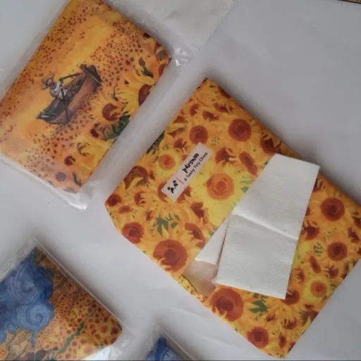 جا دستمالی ونگوگ پارچه ای همراه با دستمال کاغذی