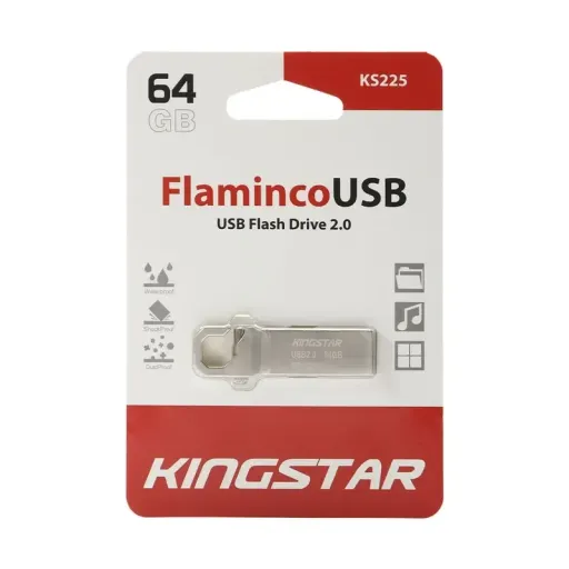 فلش مموری 64 گیگ برند KingStar مدل KS225 گارانتی 2 ساله انتخاب رنگ نقره ای