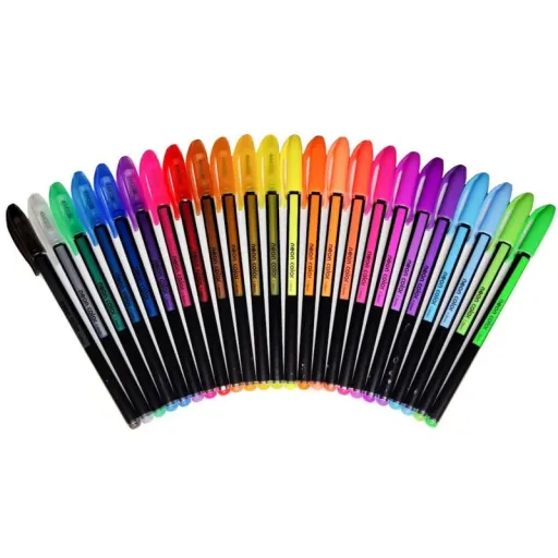 روان نویس مدل NEON GLITTER بسته 24 عددی رنگ چند رنگ
