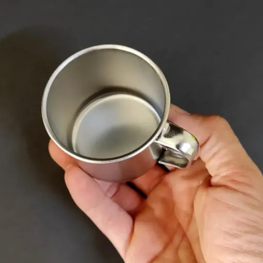 لیوان استیل ساده دسته دار 