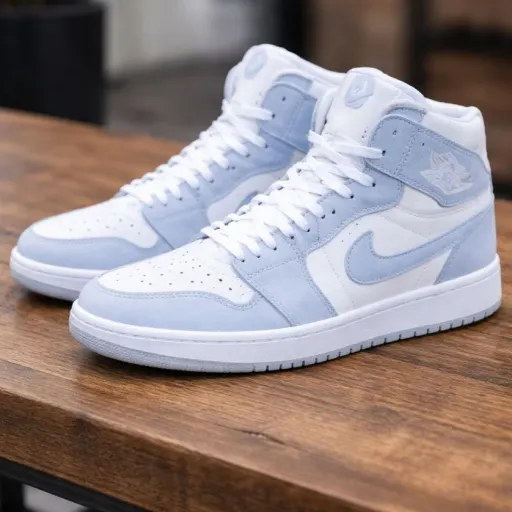 نایک جردن ساقدار سفید آبی NIKE JORDAN سایز 37