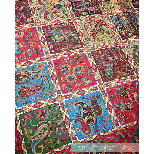 ترمه ۸ رنگ طرح خشتی