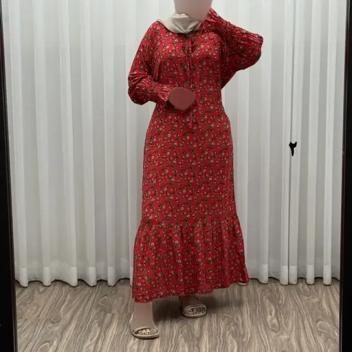 پیراهن ساحلی نخی زنانه و دخترانه فری سایز مناسب تا سایز 50 با کمر کشی و کمربند گزینه ها 4