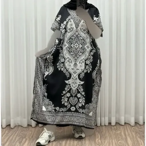 پیراهن پانچ زنانه سیلک هندی فری سایز مناسب تا 54 با قابلیت تنظیم سایز (گتدار) گزینه ها نارنجی