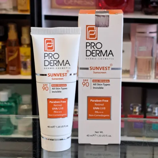 کرم ضدآفتاب ضد چروک بی رنگ SPF90 پرودرما