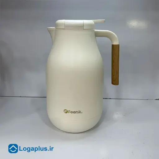 فلاسک Feenik مدل KD-200 با دسته طرح چوب 2 لیتر شیشه صورتی (پسکرایه) رنگبندی سفید